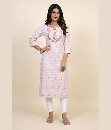 SARRAS Cotton Printed Straight Women's Kurti - Orange ( Pack of 1 )