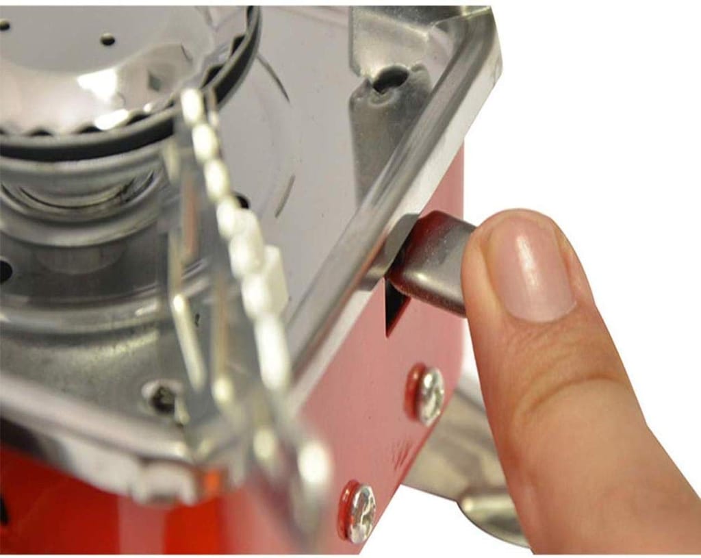 Windproof Foldable Stove Burner-Ultralight Camping Stove Portable Mini Outdoor Folding Metal Camping Gas Stove Windproof Furnace Burner Backpacking Hiking (Stove Only)