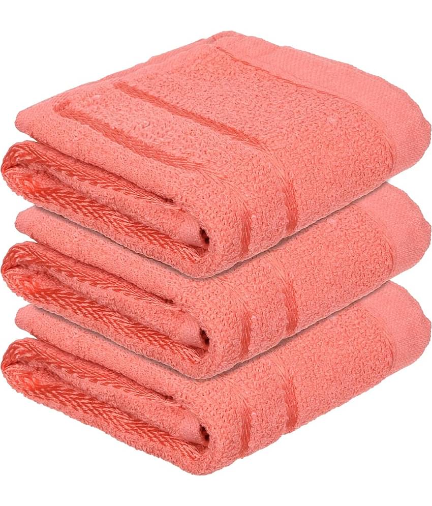 Dyana Core Pack of 3 Cotton 401-450 -GSM Hand Towel ( Red )