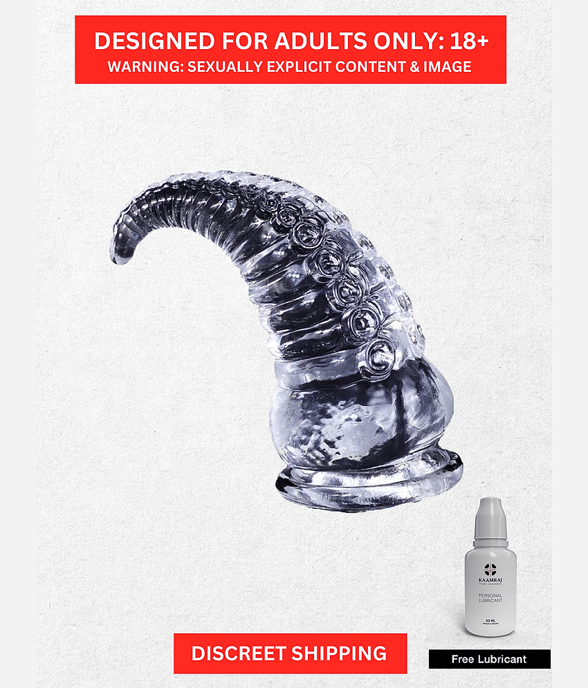 Butt Plug Dildo with Suction Cup- Reusable and Flexible Huge Animal Transparent Dildo For Women with Free Kaamraj Lube