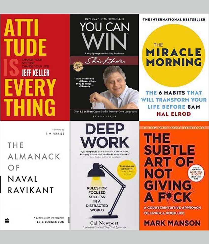 Attitude Is Everything + You Can Win + The Miracle Morning + The Almanack of Naval Ravikant + Deep work + The Subtle Art