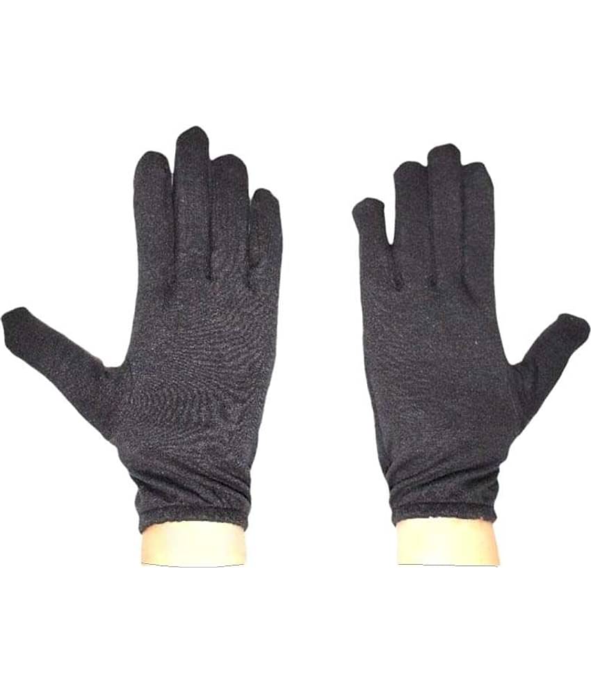 Tahiro Black Cotton Driving Gloves