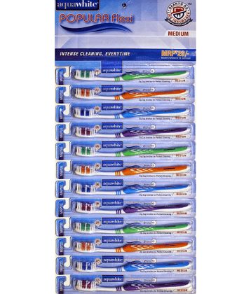aquawhite Popular Flexi (pack of 12) Toothbrush AN-214