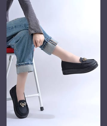 Shoetopia Black Women's Loafers