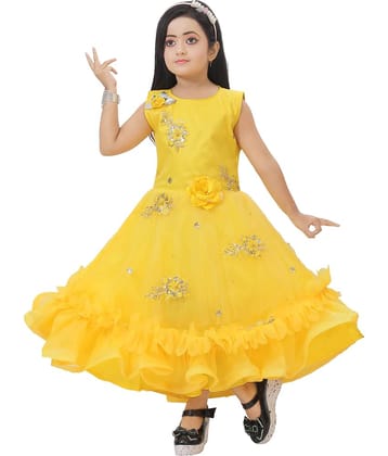 DS DRESSES Net Dress For Girls ( Pack of 1 , Red )