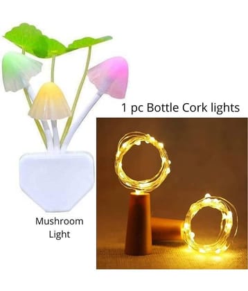 thriftkart Mushroom LIGHT AND 2Mtr Bottle Cork String Lights