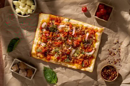 Mexican Mince Chicken Flatbread