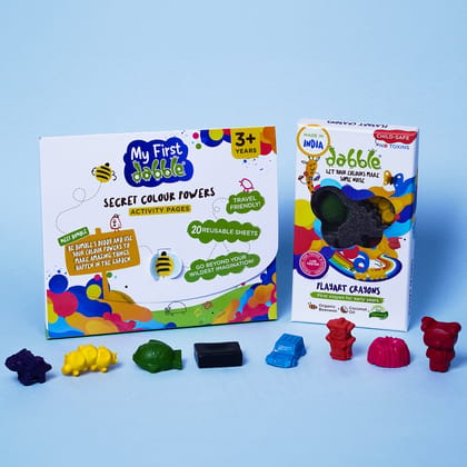 Dabble Reusable Colouring Pages + Crayons Combo Kit Dabble Reusable Colouring Pages + Crayons Combo Kit