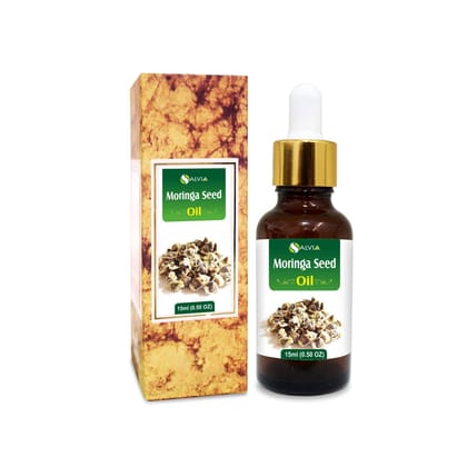 salvia Natural Undiluted Uncut Essential Moringa Seed Oil with Dropper (15ml) salvia Natural Undiluted Uncut Essential Moringa Seed Oil with Dropper (15ml) - Clear / 15 ml (Pack of 1)