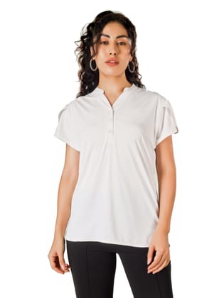 BLUEFICUS Casual Solid Women’s Top | Regular Sleeves | Mandarin Collar | Daily & Office Wear