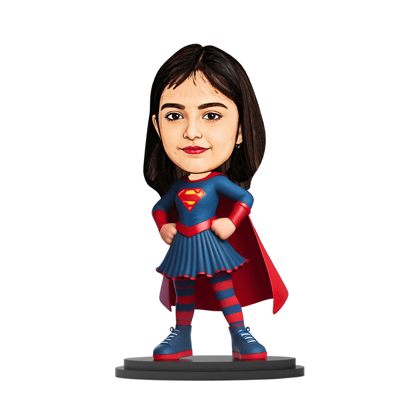 Avatar Stand Personalized Gift for Kids, Brother, Friends, Character Caricature Photo Frame Unique Design Customized Gift for Friends & Family Return Gift (SuperGirl)