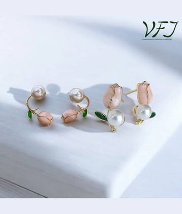 Vighnaharta Multi Color Stud Earrings ( Pack of 2 )