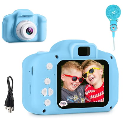 CADDLE & TOES Kids Digital Camera, Christmas Birthday Gifts for Girls Age 4+ to 14, HD Digital Video Cameras for Toddler, Portable Toy for 4+ 5 6 7 8 Year Old Girl Boys (Blue Without SDcard) CADDLE & TOES Kids Digital Camera, Christmas Birthday Gifts for