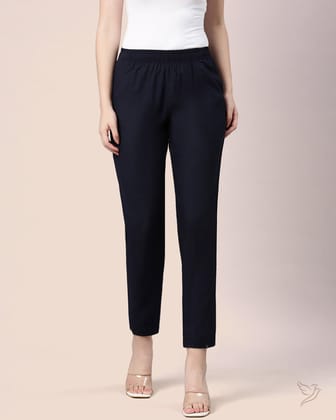 Flexi Kurti Pant - Navy Ribbon-S / Navy Ribbon