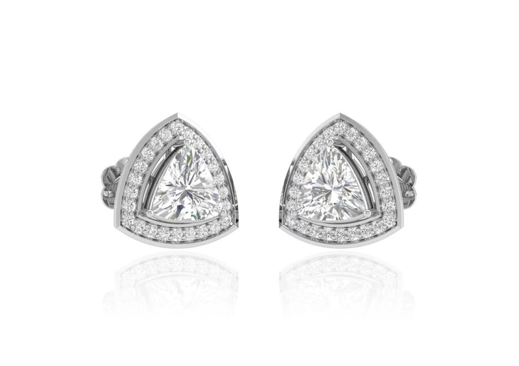 Trillion Halo Solitaire Studs