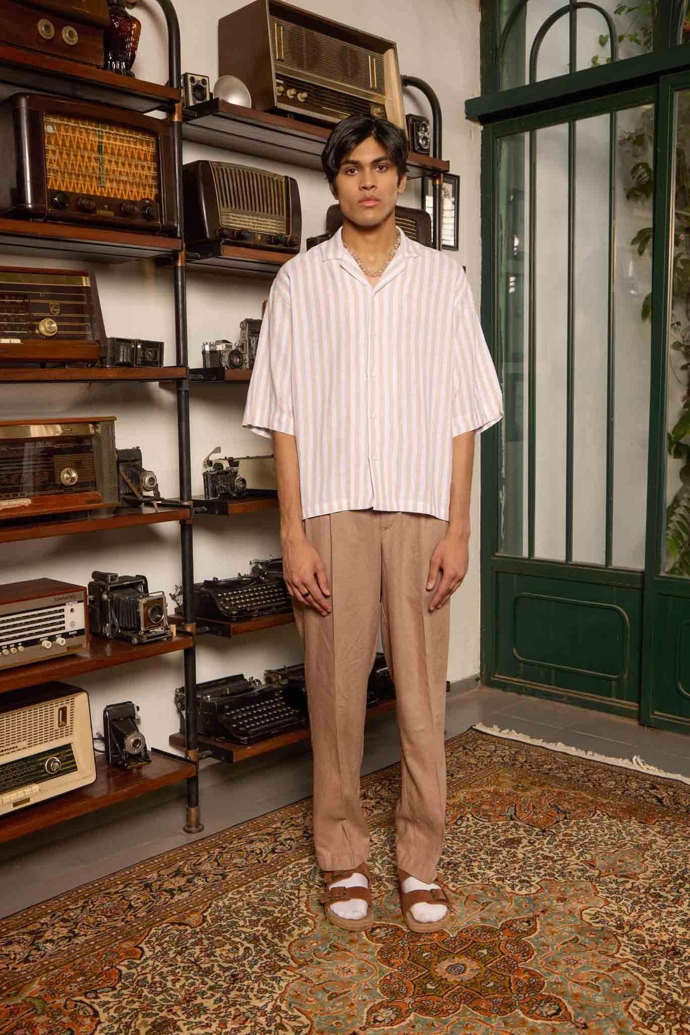 Summer Button Up - Beige-XS