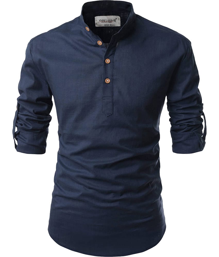 Vida Loca - Blue Cotton Slim Fit Men's Casual Shirt (Pack of 1 )