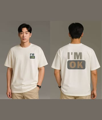 TAZO Men Cotton Blend Regular Fit Printed T-Shirt ( White )
