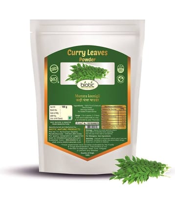 Biotic Curry Leaves Powder - Curry Leaf - Kadhi Patta - Kadi Patta Powder 100 gm