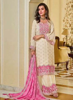 Beautiful Party Wear Top And Plazzo With Dupatta