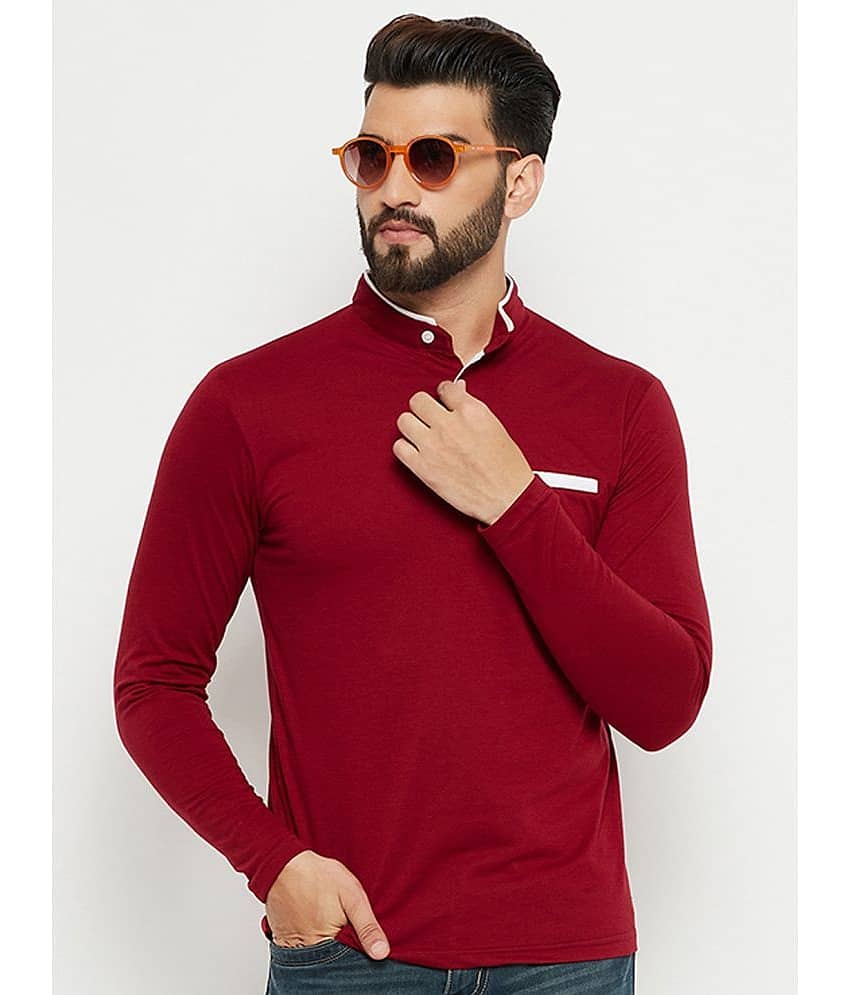 Emerald Pack of 1 Cotton Blend Regular Fit Men's T-Shirt ( Maroon )