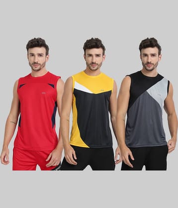 FTX Pack of 3 Polyester Basic Vest For Men ( Grey Melange )