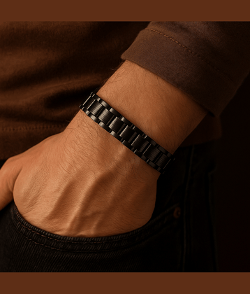 Style Wind Black Bracelet ( Pack of 1 )