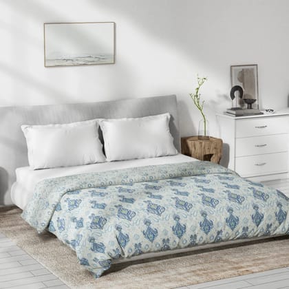 DDECOR - Primary Collection 100% Cotton Ethnic Pattern VOL Queen Dohar |229 CM X 254 CM| - Blue