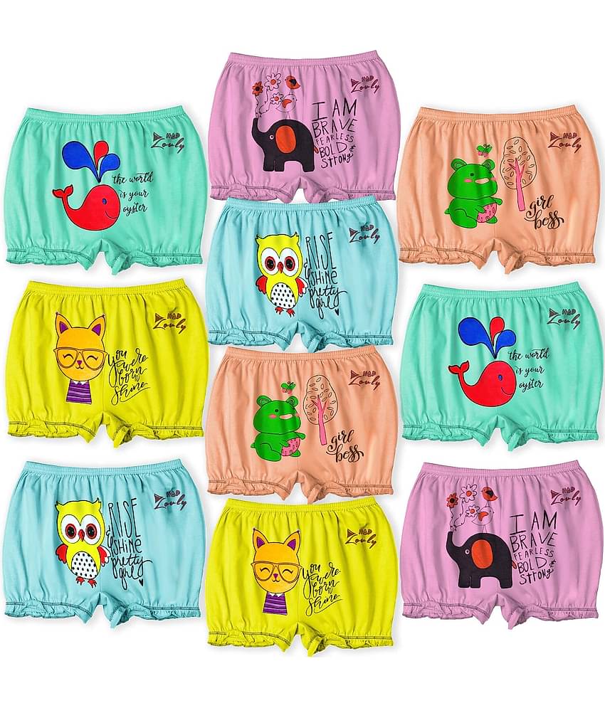HAP Pack of 10 100% Cotton Bloomers For Girls ( Multi )