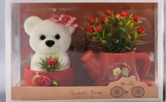 Sweet Time Teddy bloom gift set