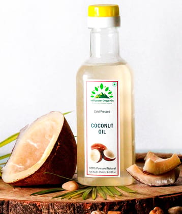 Hillpure Organic Cold Pressed Coconut Oil 250 ml, Unrefined,  Cholesterol Free Vanaspati 250 mL