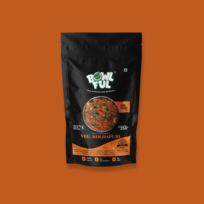 Bowlful Veg Kolhapuri Jain - Jain-Friendly Spicy Vegetable Curry