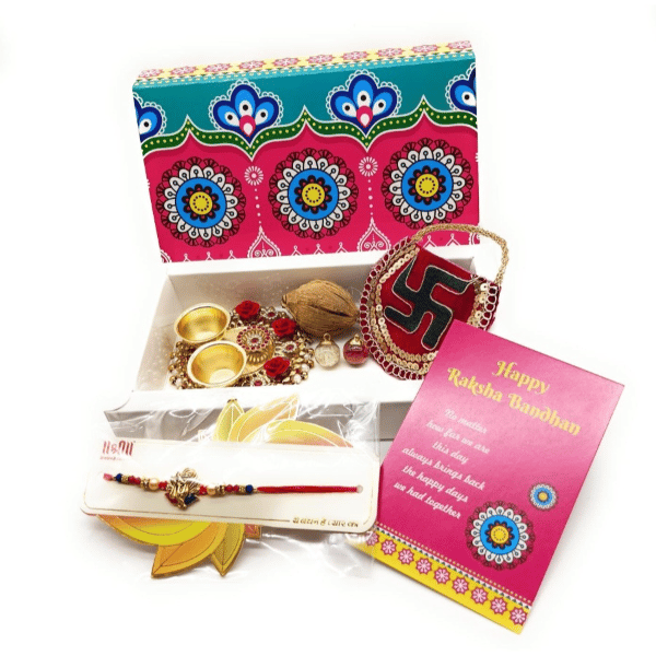 Designer Rakhi Assorted Chawal Roli Pack, Rakhi Set