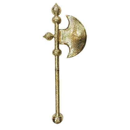 Pure Brass Parshuram Farsa | Religious Weapon Showpiece, Height : 43 Inch (ZMAS650 G)