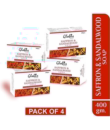 Globus Naturals Saffron & Sandalwood Soap, Skin Bathing Bar, 100gm (Pack of 3)