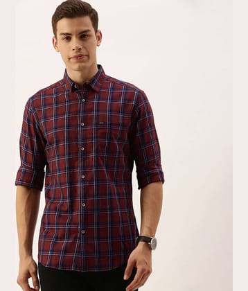 The Indian Garage Co Men Green & Yellow Slim Fit Checked Casual Shirt