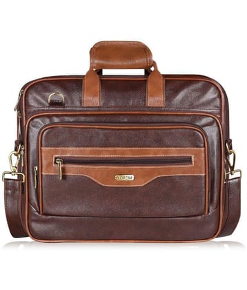 Lorem Brown Faux Leather Office Bag - Brown