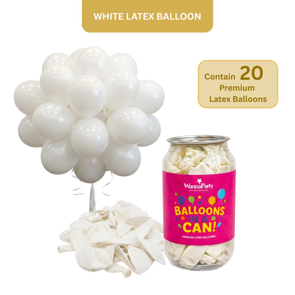 White Latex Balloons 10" - 20PC - Party and Festive Needs | Buy online on ZillyBuy