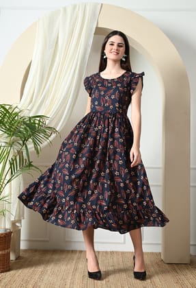 Evening Blue A-line Dress-S