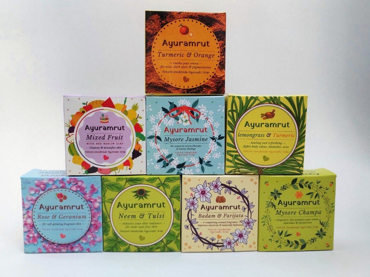 Ayuramrut Natural Handmade Ayurvedic soap (Pack of 8)