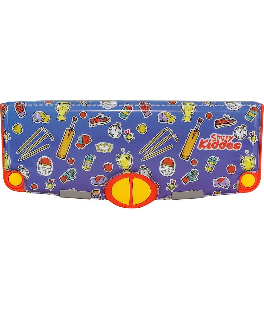 Multi Functional Pop Out Pencil Box for Kids Stationery for Children - Cricket Theme - Blue