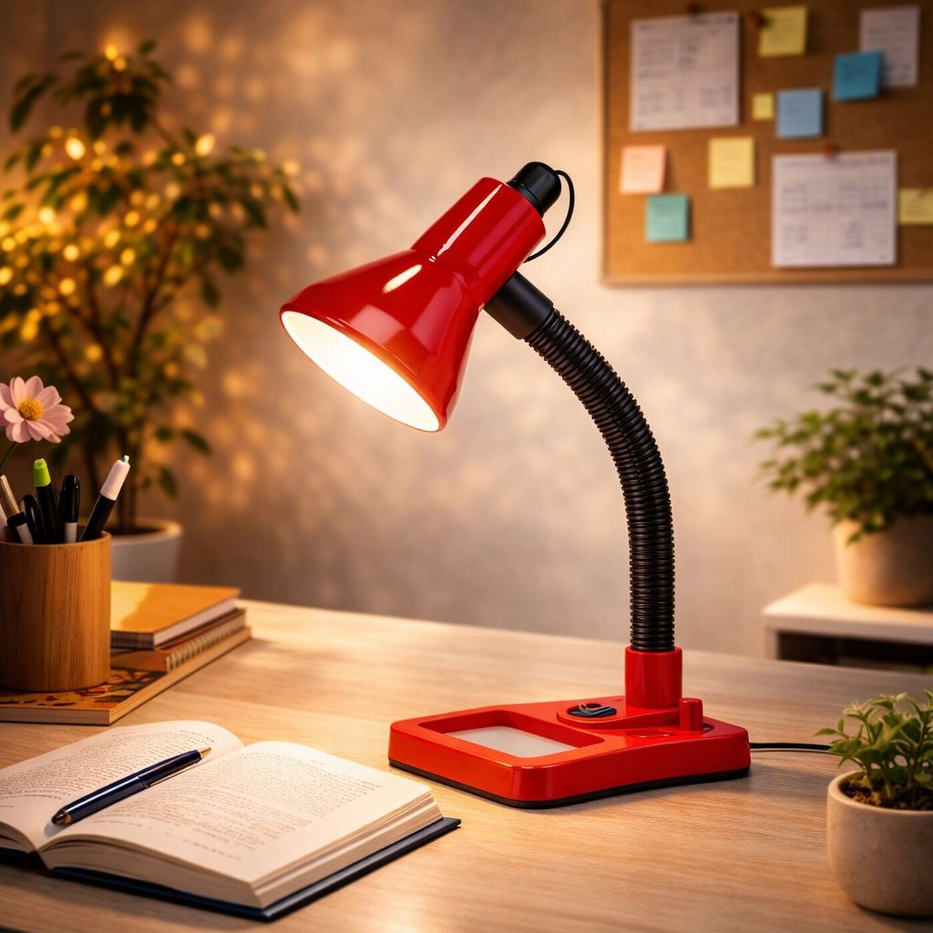 SPARKWORLD Study Lamp Desk Light For School And College Students Study Lamp (22 Cm) | Size: 6 x22 cm | Colour: Red