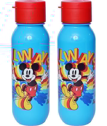 Gluman - DIsney Mickey Claro Mini Spout Blue School Water Bottle 500 mL ( Set of 2 )