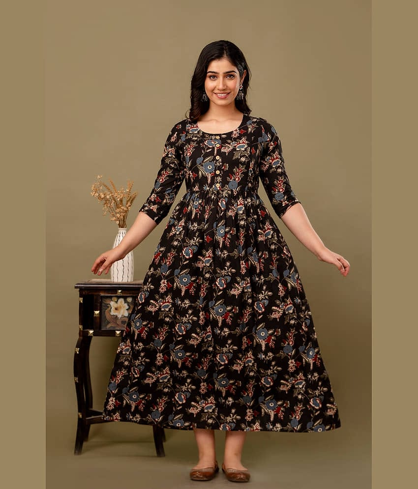 Nevisha Style Black Cotton Maternity Kurta Single