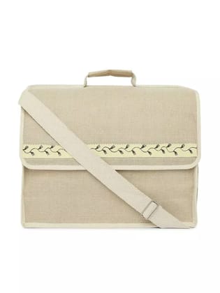 Tisser Canvas laptop bag With Warli Painted Stripe