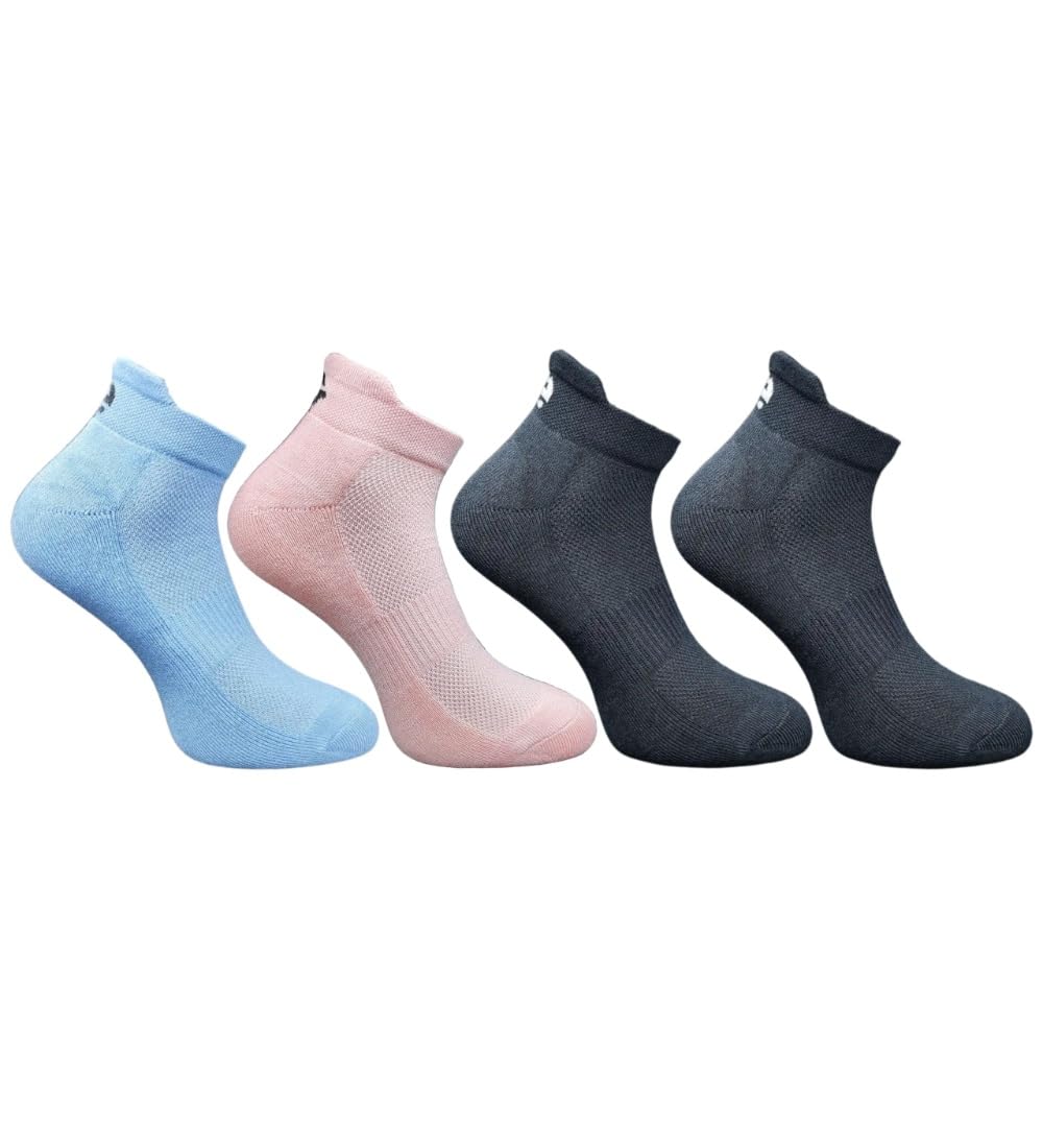 4_Pair Set Unisex Casual Cotton Printed Ankle Length Socks (Multicolor)-PID63507
