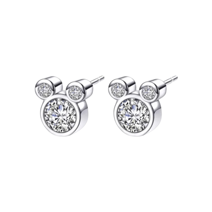 Small and Premium Quality Mickey Mouse Stud Earring for Girls, Women and Kids-Silver