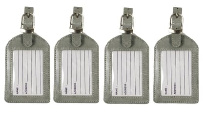 Sukeshcraft Luggage Tags Suitcase Tag Travel Bag Labels 4 Pcs. (Grey)