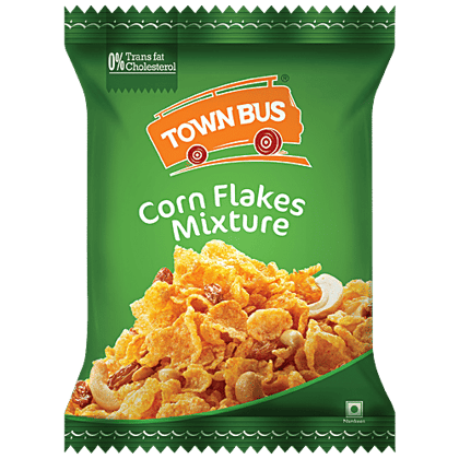 Townbus Cornflakes Mixture - Namkeen, No Transfats Or Cholesterol, Evening Teatime Snack, 135 g Pouch