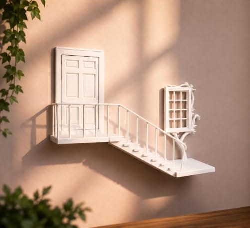 Wall Art & Display Shelf - Miniature Fairy Door Photo Decor for Home, Bedroom & Office